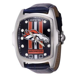 Invicta NFL Denver Broncos  Men's 47mm Watch Black w/ bonus team color Straps